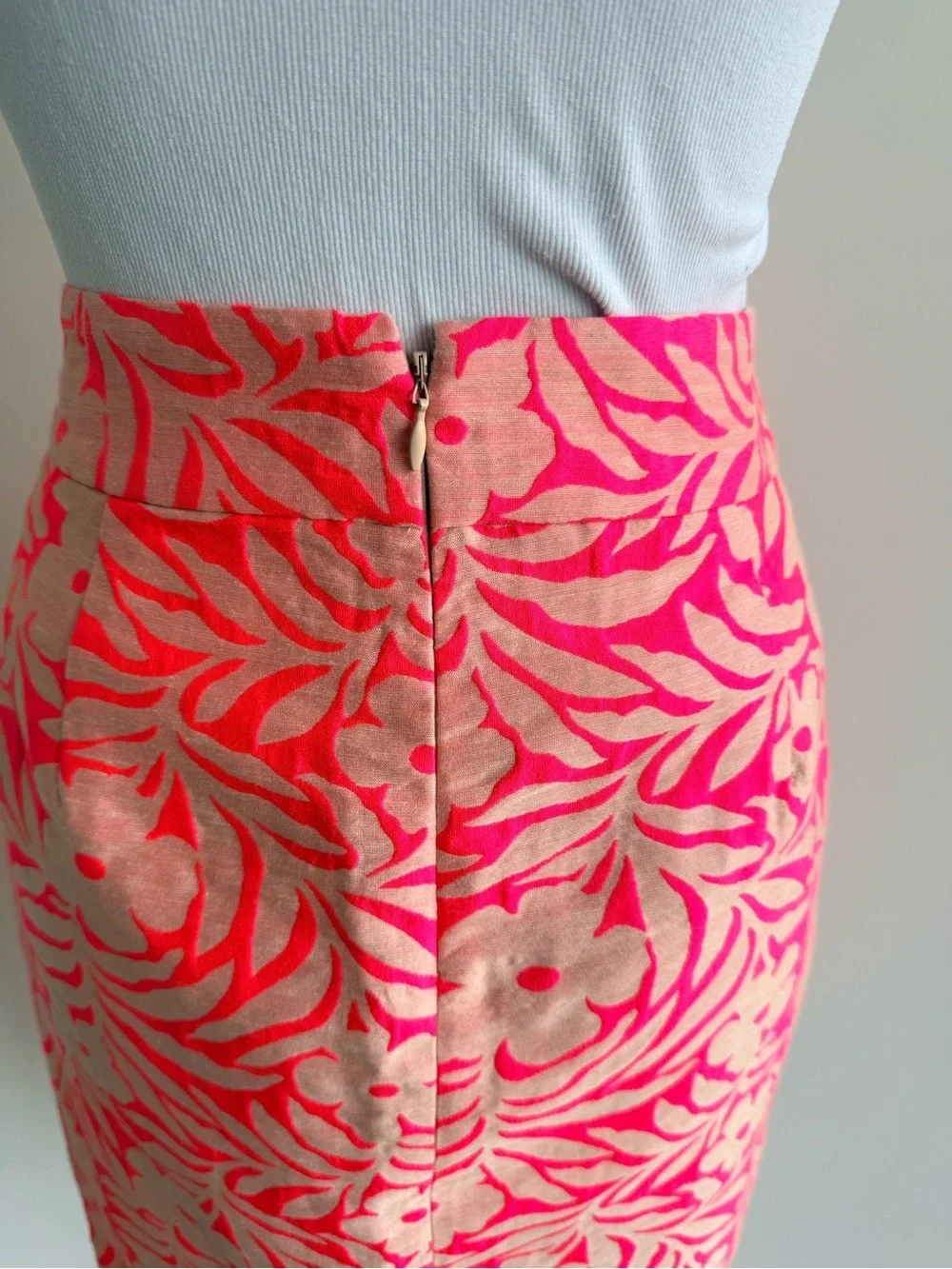 J.CREW Highwaist Floral Coral Faux Wrap Skirt